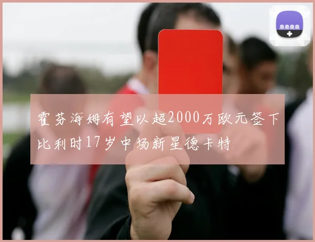 霍芬海姆有望以超2000万欧元签下比利时17岁中场新星德卡特